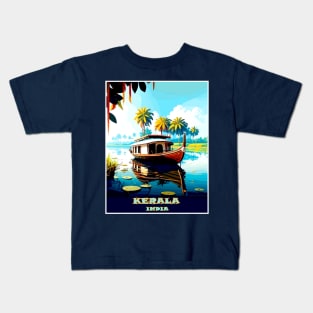Kerala India Vintage Advertising Travel Print Kids T-Shirt